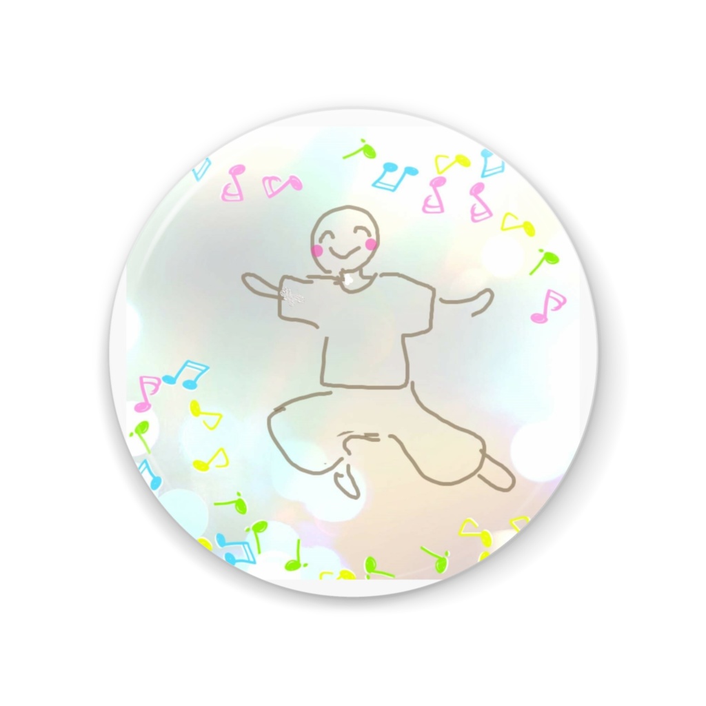缶ミラーるんるん　指描きイラスト