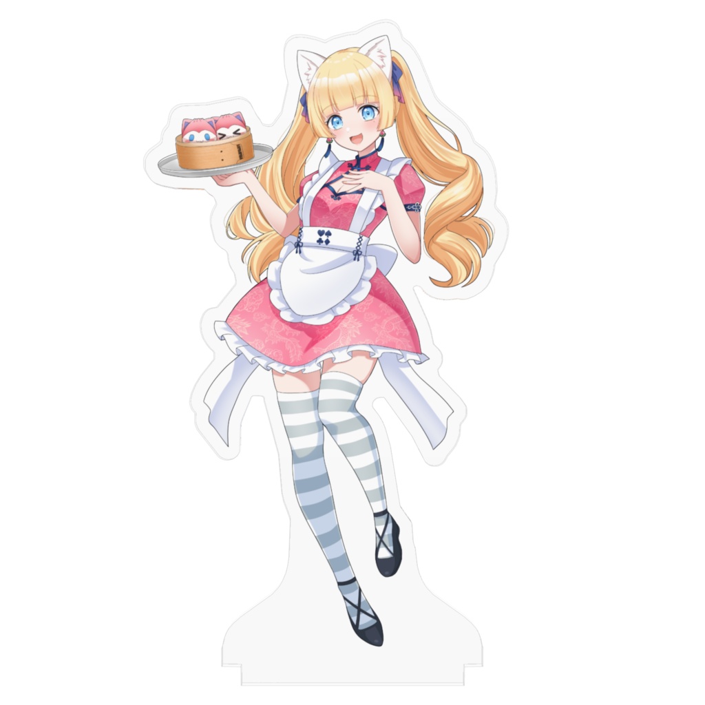 【雛幸音アリスネコ】4周年/誕生日記念/グッズ-アクリルフィギュア‐チャイナメイドver-100x100mm