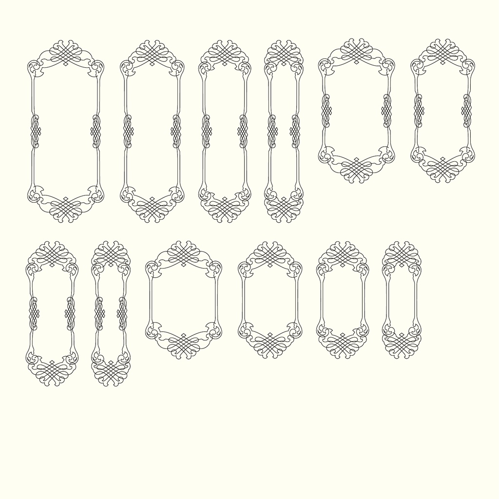 いろいろなカリグラフィフレーム