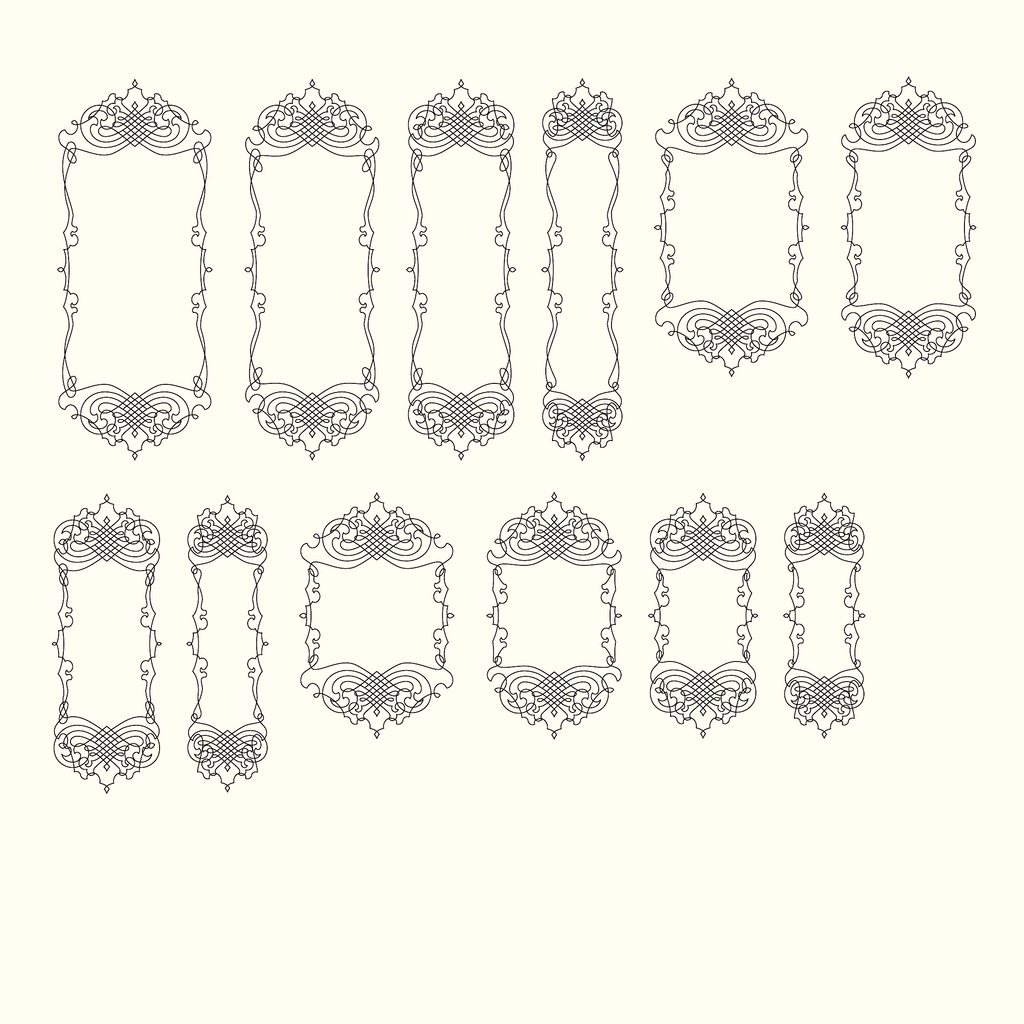 いろいろなカリグラフィフレーム