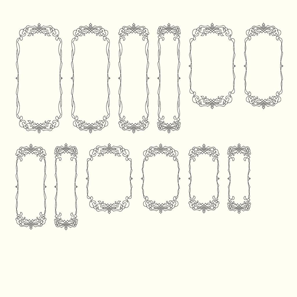 いろいろなカリグラフィフレーム