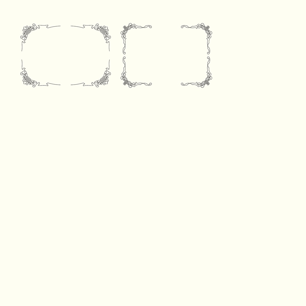 いろいろなカリグラフィフレーム