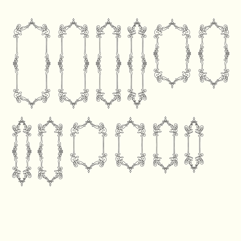 いろいろなカリグラフィフレーム