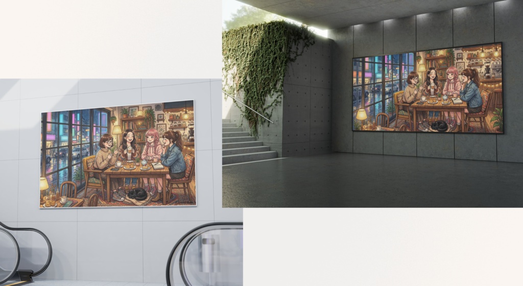 【商用利用可】雨の日のカフェテラス(Cozy Rainy Cafe) 高画質デジタル壁紙・背景素材セット(2K/4K)