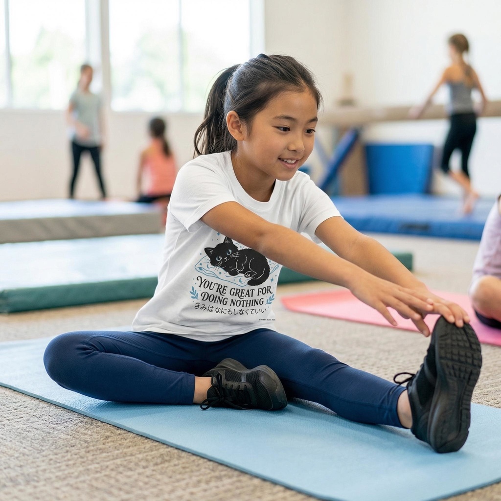 【黒猫シリーズ】きみはなにもしなくていい。 癒しのメッセージTシャツ