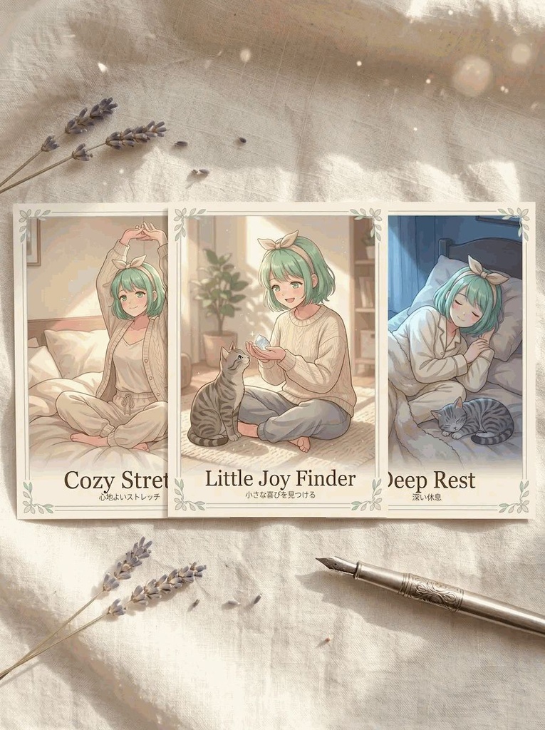 【PC用デジタル占いアプリ&34P解説書付】みのりの心地よい癒しのオラクルカード Vol.1 (全28枚 / 高画質・印刷対応PDF)