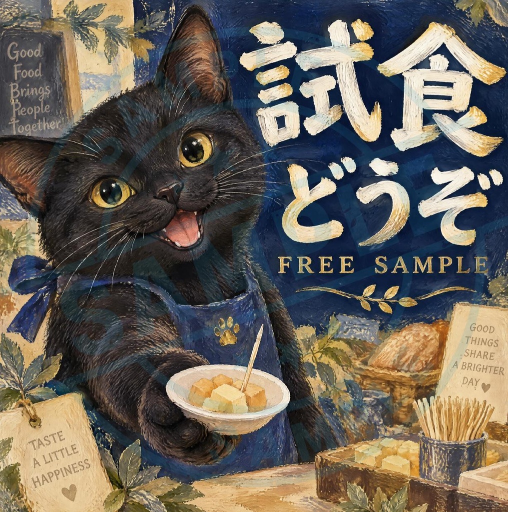 【黒猫 SIGNATURE】試食どうぞ（FREE SAMPLE） ベーカリー・物産展用試食ステッカー