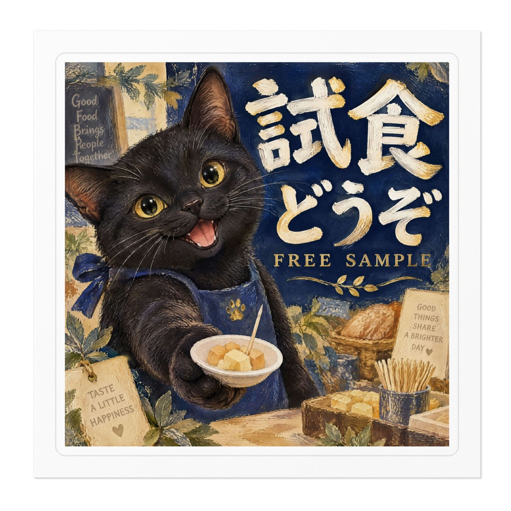 【黒猫 SIGNATURE】試食どうぞ(FREE SAMPLE) ベーカリー・物産展用試食ステッカー