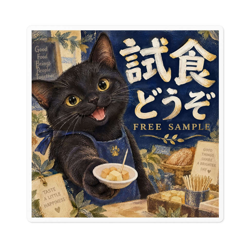 【黒猫 SIGNATURE】試食どうぞ(FREE SAMPLE) ベーカリー・物産展用試食ステッカー