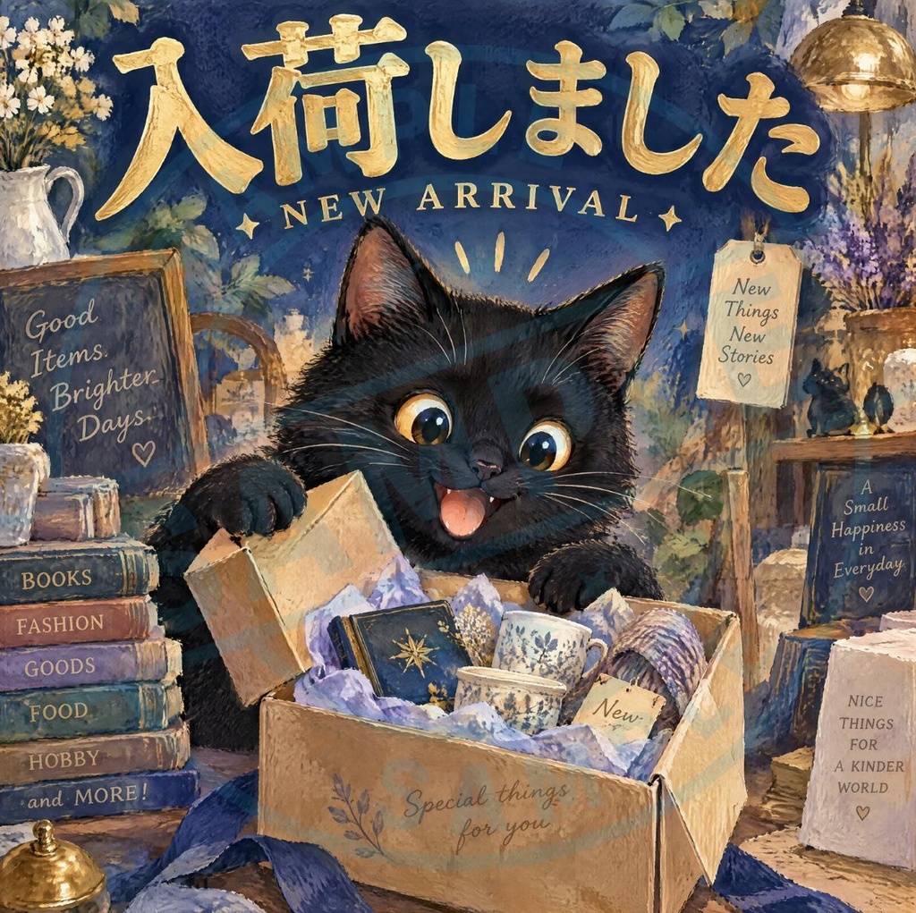【黒猫 SIGNATURE】入荷しました（NEW ARRIVAL）店舗・新商品用告知ステッカー