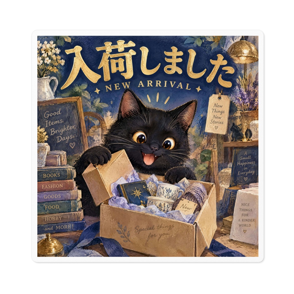 【黒猫 SIGNATURE】入荷しました(NEW ARRIVAL)店舗・新商品用告知ステッカー