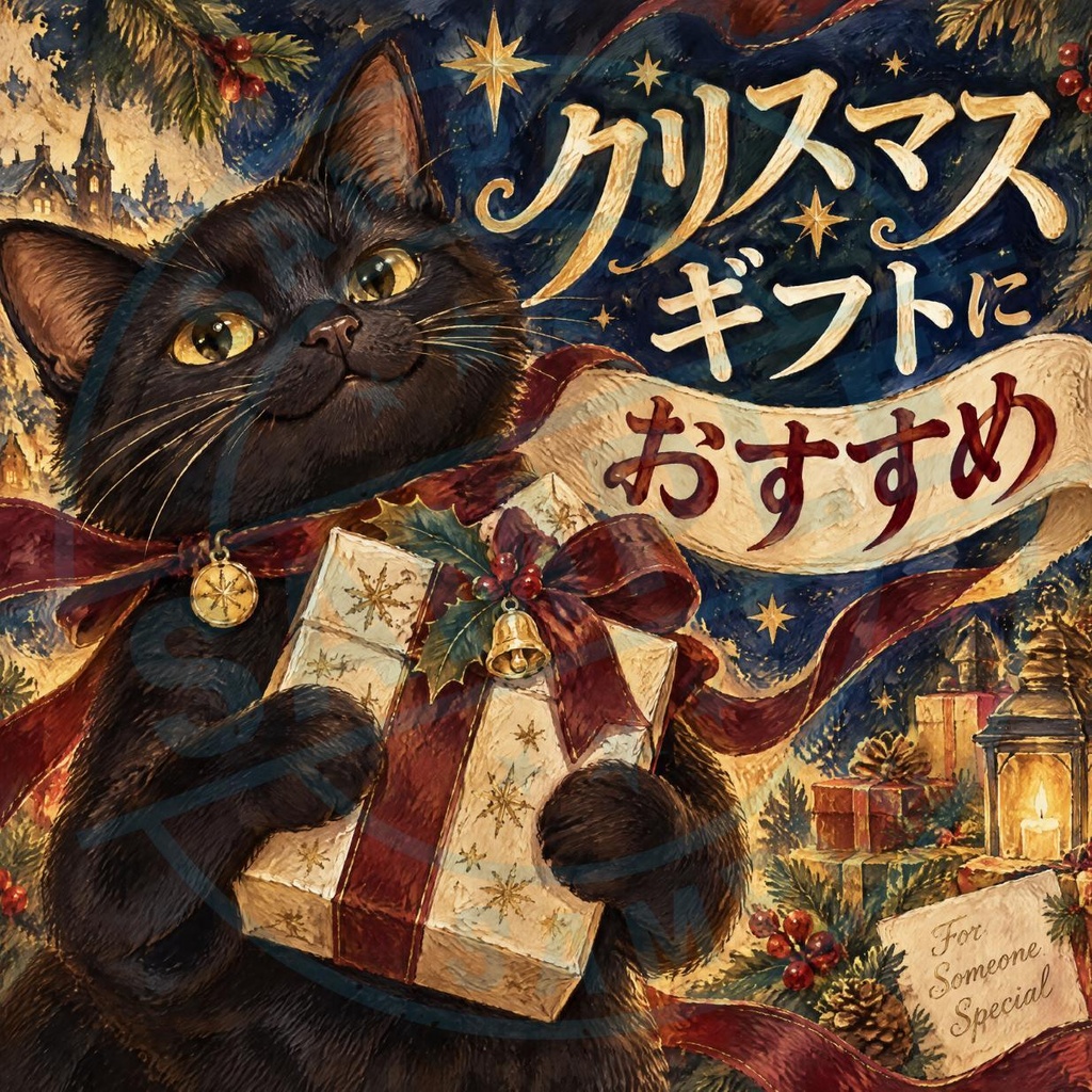 【黒猫 SIGNATURE】クリスマスギフトにおすすめ 店舗・冬の販促用POPステッカー