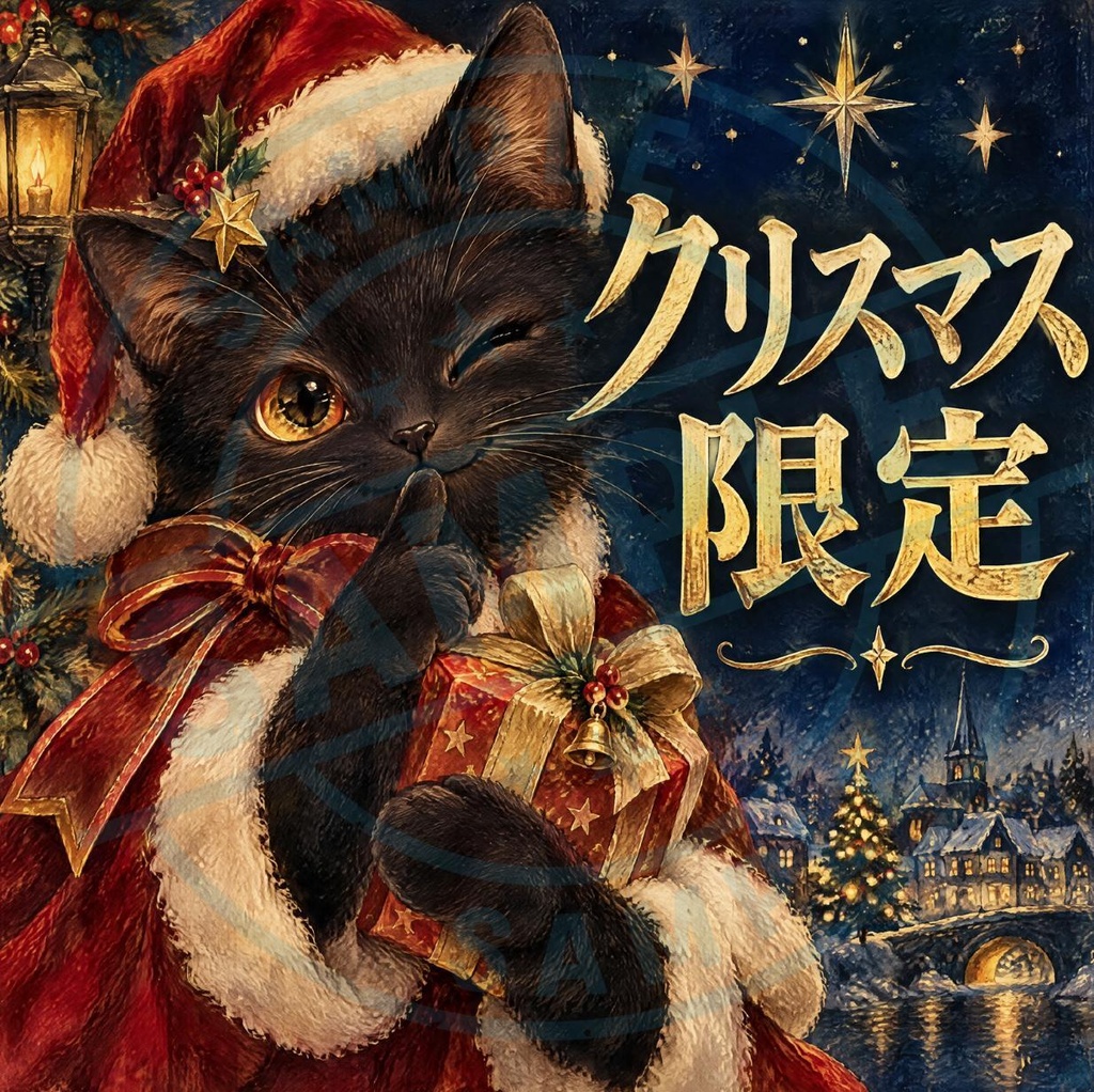 【黒猫 SIGNATURE】クリスマス限定 店舗・冬の販促用POPステッカー