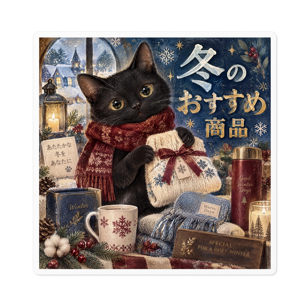 【黒猫 SIGNATURE】冬のおすすめ商品 店舗・冬の売場用POPステッカー