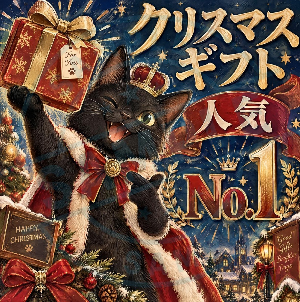 【黒猫 SIGNATURE】クリスマスギフト人気No.1 店舗・冬の販促用POPステッカー