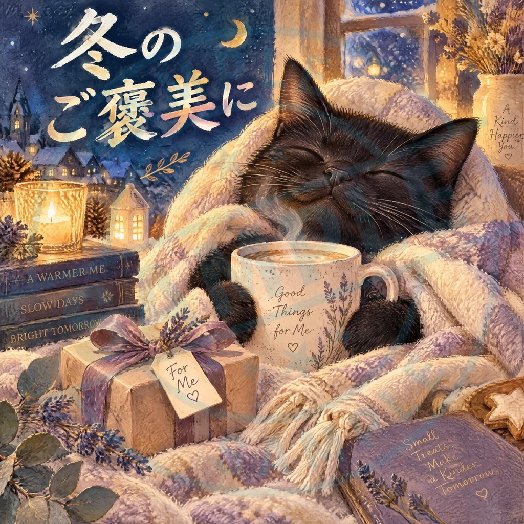 【黒猫 SIGNATURE】冬のご褒美に 店舗・自分へのご褒美用POPステッカー