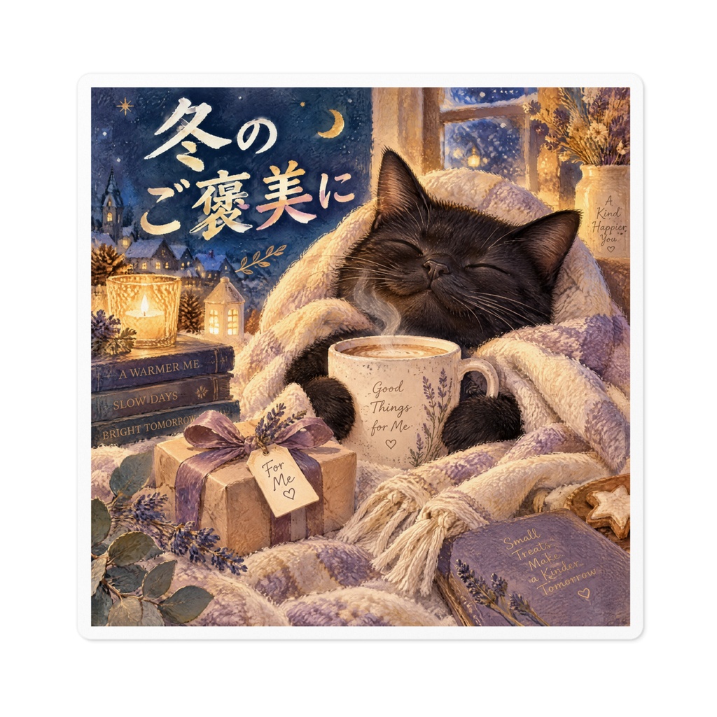 【黒猫 SIGNATURE】冬のご褒美に 店舗・自分へのご褒美用POPステッカー