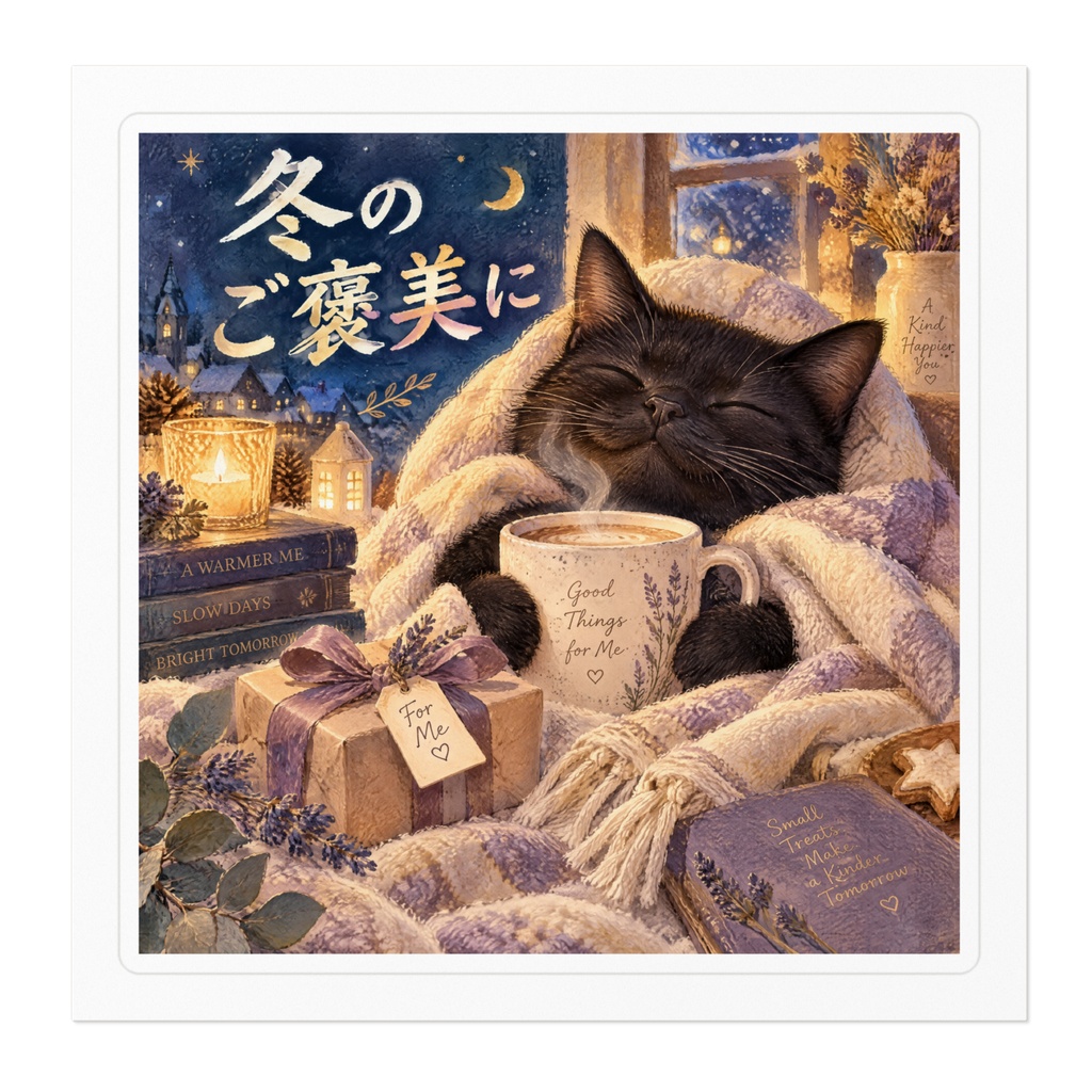 【黒猫 SIGNATURE】冬のご褒美に 店舗・自分へのご褒美用POPステッカー