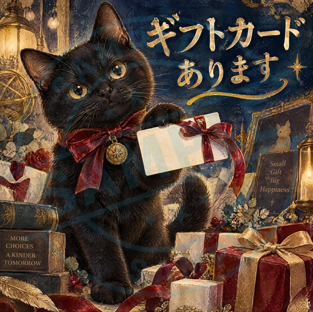 【黒猫 SIGNATURE】ギフトカードあります 店舗・レジ用案内ステッカー