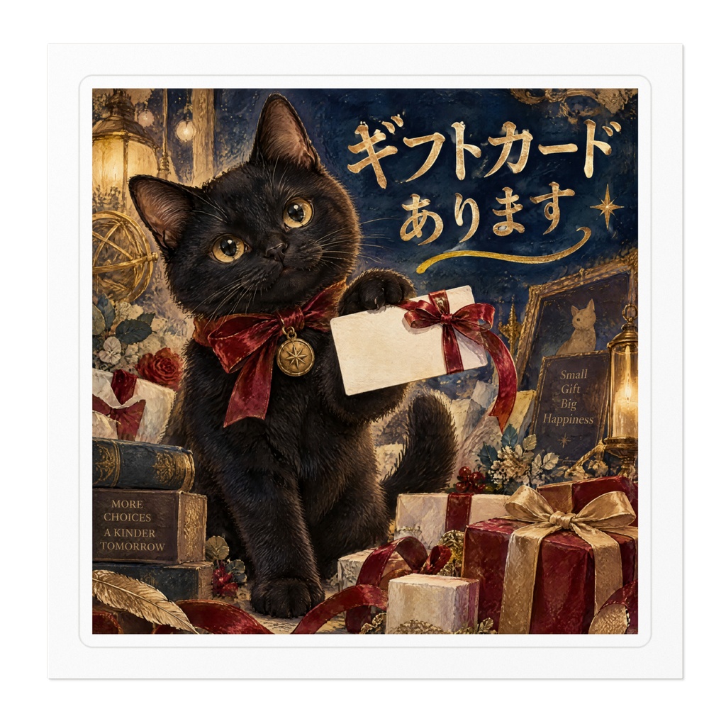 【黒猫 SIGNATURE】ギフトカードあります 店舗・レジ用案内ステッカー