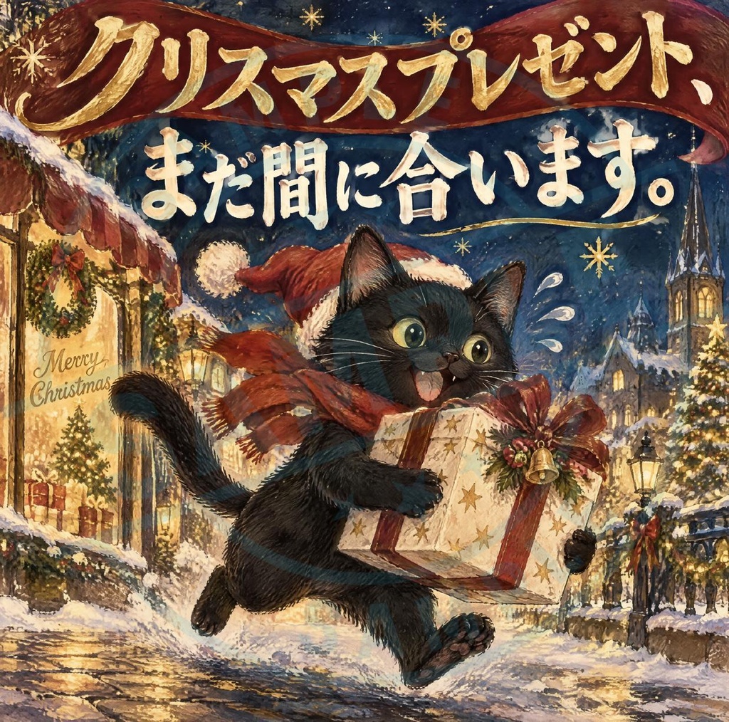 【黒猫 SIGNATURE】クリスマスプレゼント、まだ間に合います。 店舗・セール用販促ステッカー