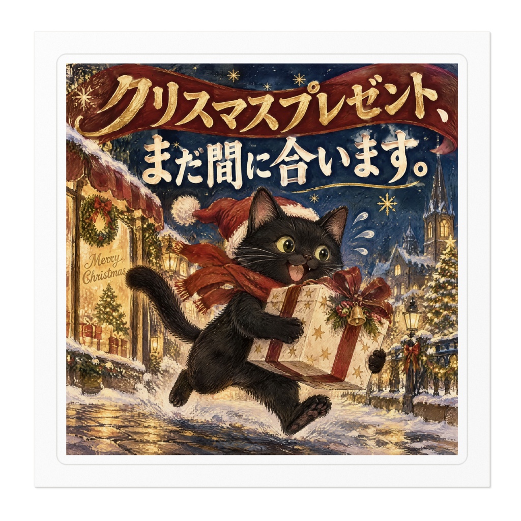【黒猫 SIGNATURE】クリスマスプレゼント、まだ間に合います。 店舗・セール用販促ステッカー