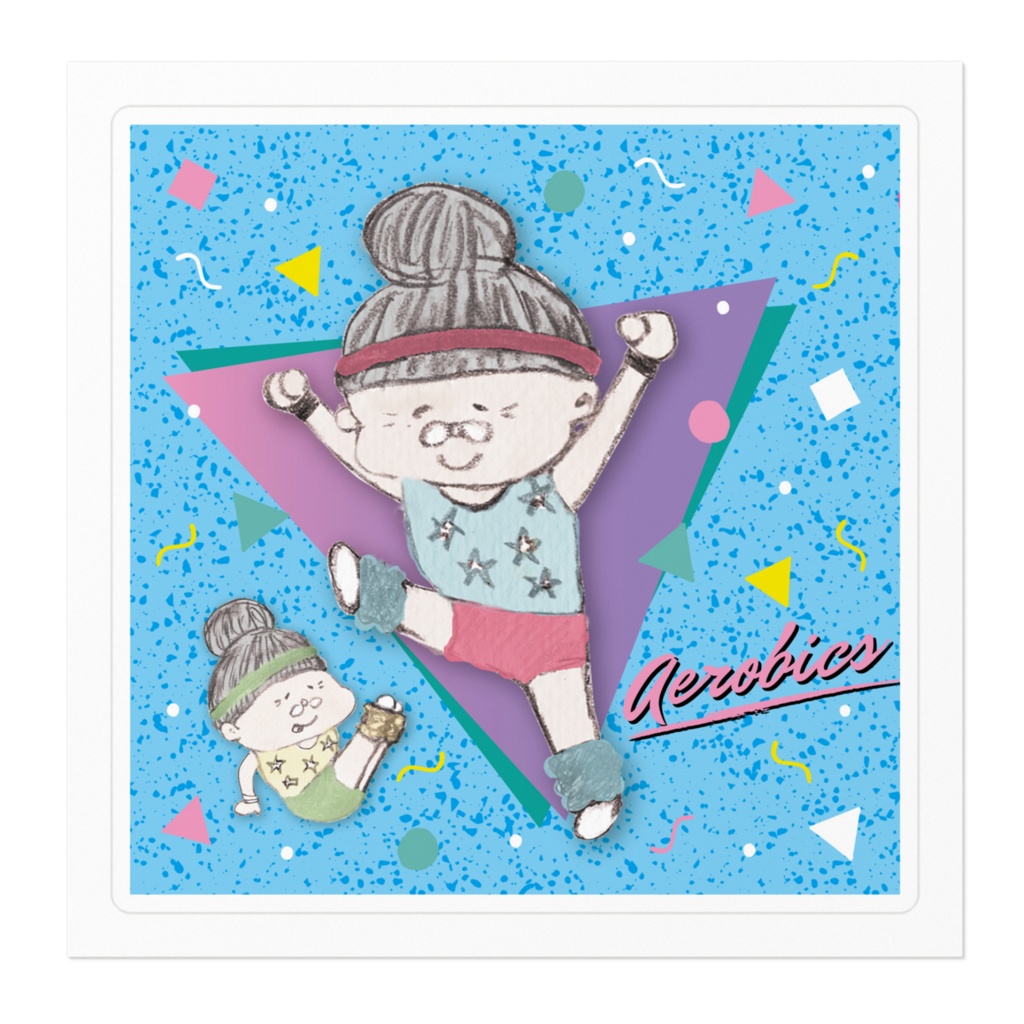 エアロビおばあちゃん ステッカー