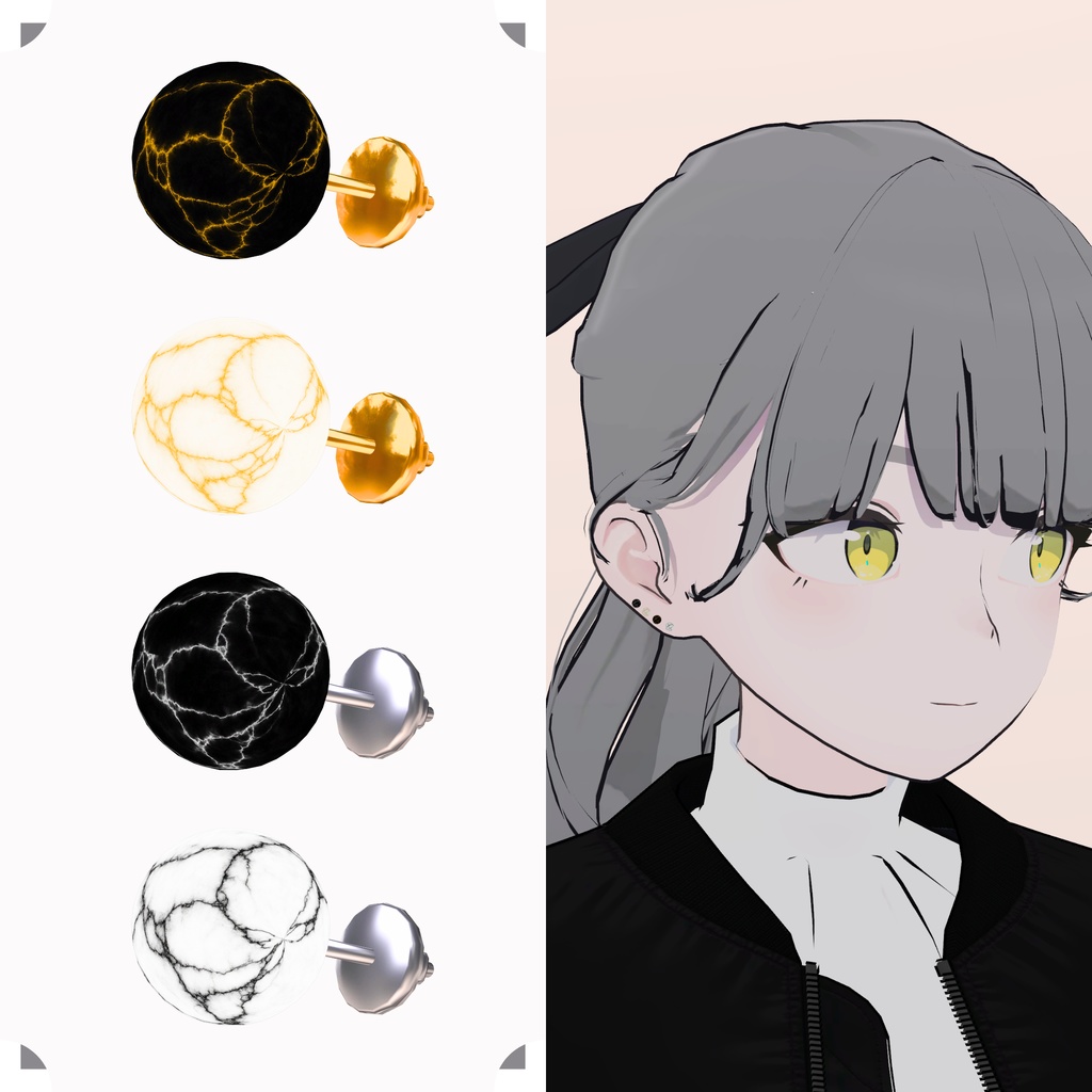 【Earring】Marble-Earring #001