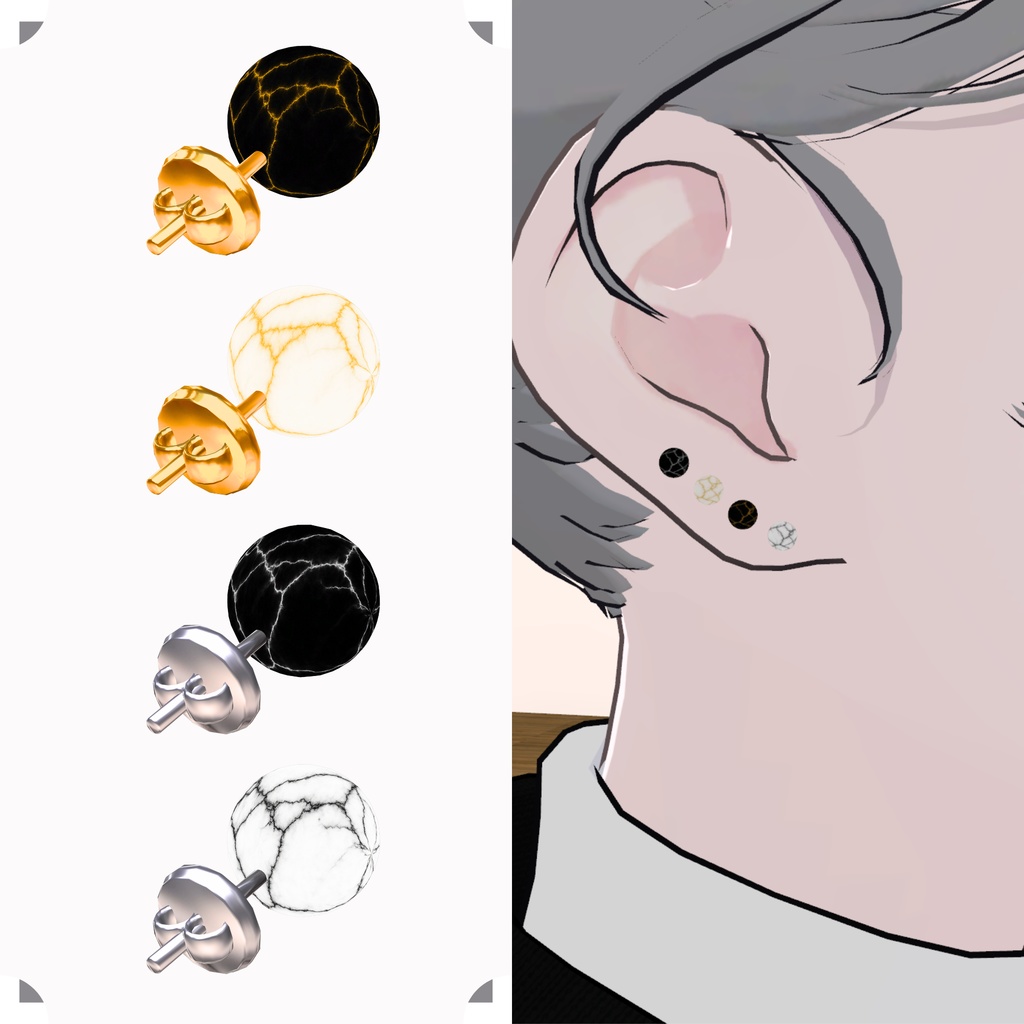 【Earring】Marble-Earring #001