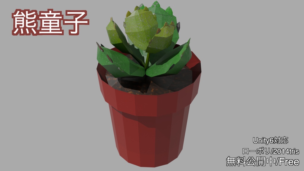 【ローポリ/0円】多肉植物「熊童子」3D小道具