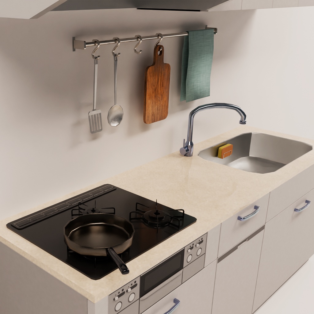 【3Dモデル】システムキッチン