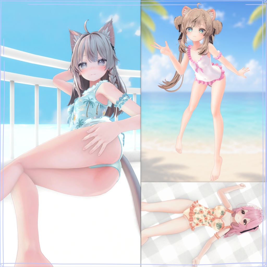 Ribbon Frill One-Piece 【Swimsuit】