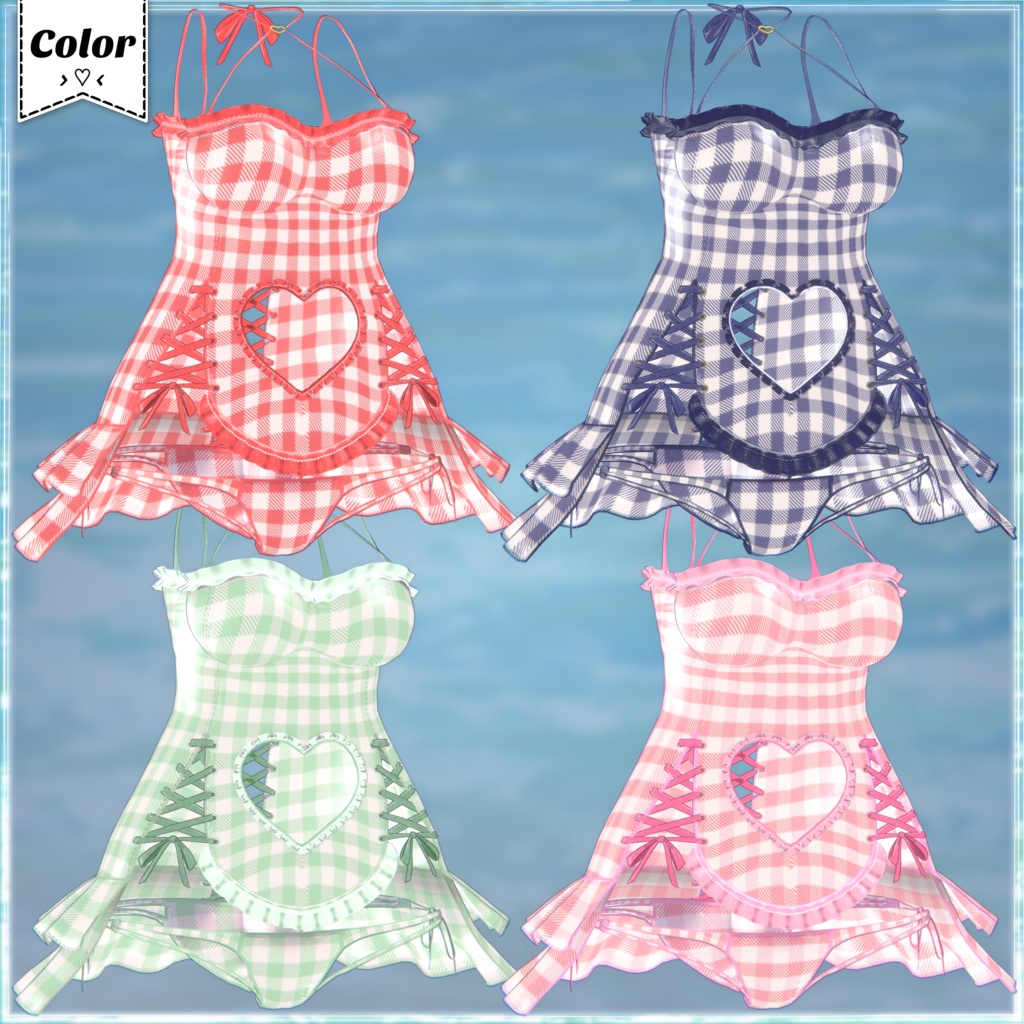 【💗SALE💗】Heart Frill One-Piece【Swimsuit】
