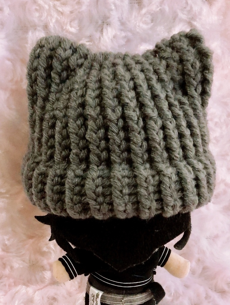 【7色】ぬいぐるみ用 帽子 みみ付きニット帽