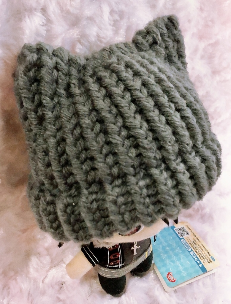 【7色】ぬいぐるみ用 帽子 みみ付きニット帽