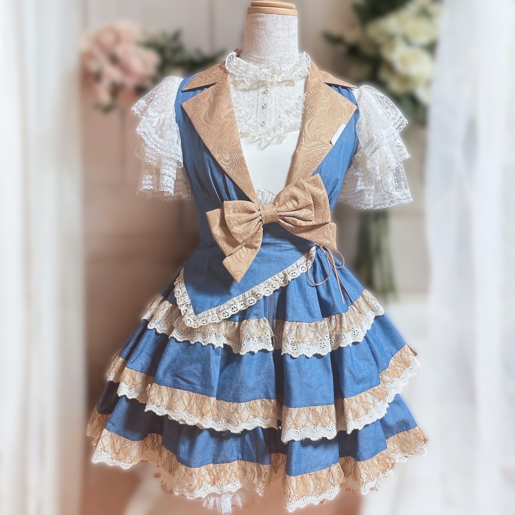 ウエスタンガールスタイルダンガリーワンピース