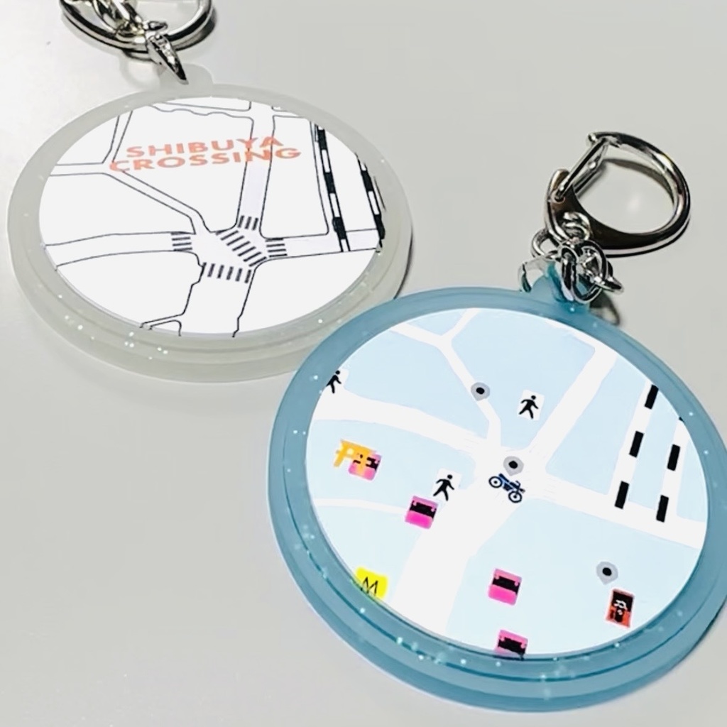 渋谷マップラバーキーホルダー