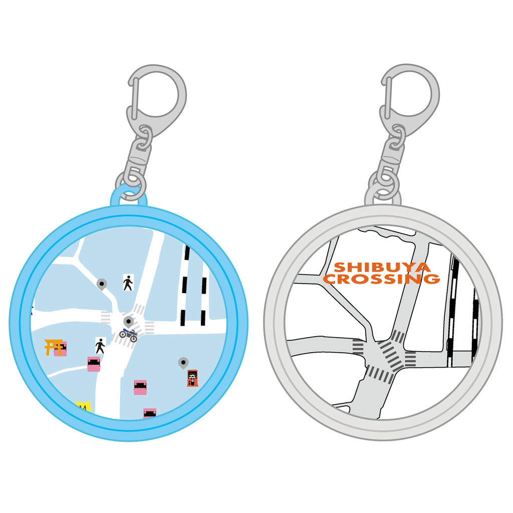 渋谷マップラバーキーホルダー