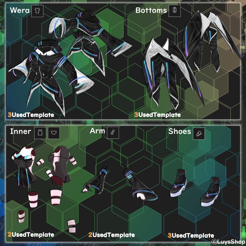 【VRoid 正式版】サイバーレインウェア