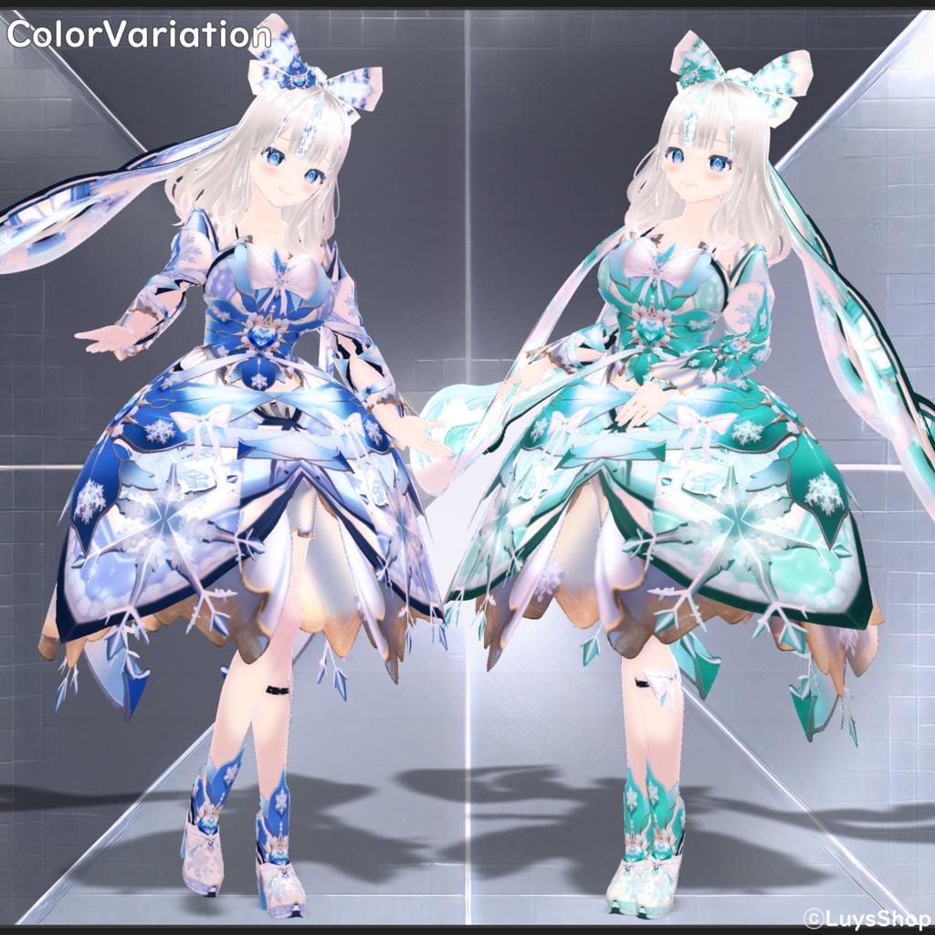 【VRoid 正式版】スノープリンセスドレス【ドリームジェラート】