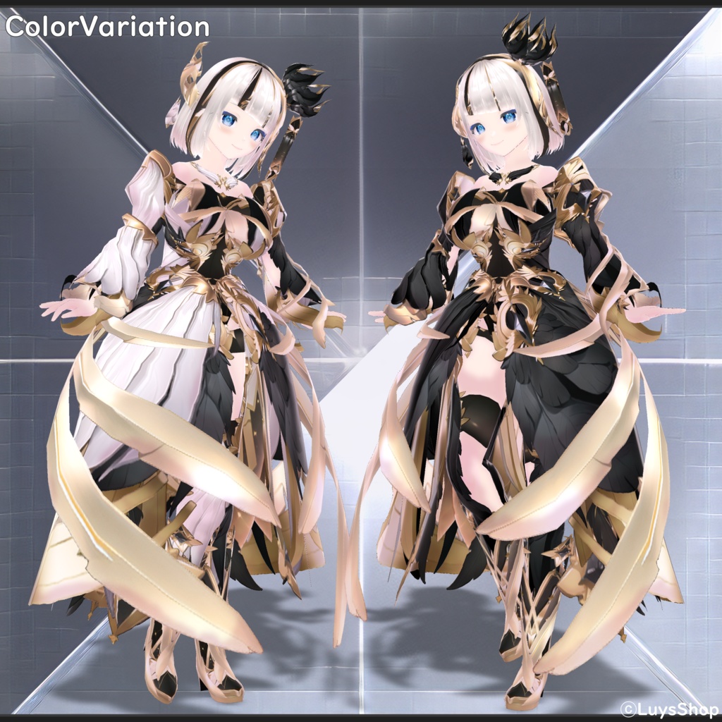 【VRoid 正式版】クロスフェザードレス【アビッスム・コンフラット】