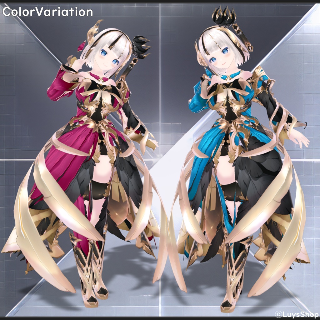 【VRoid 正式版】クロスフェザードレス【アビッスム・コンフラット】