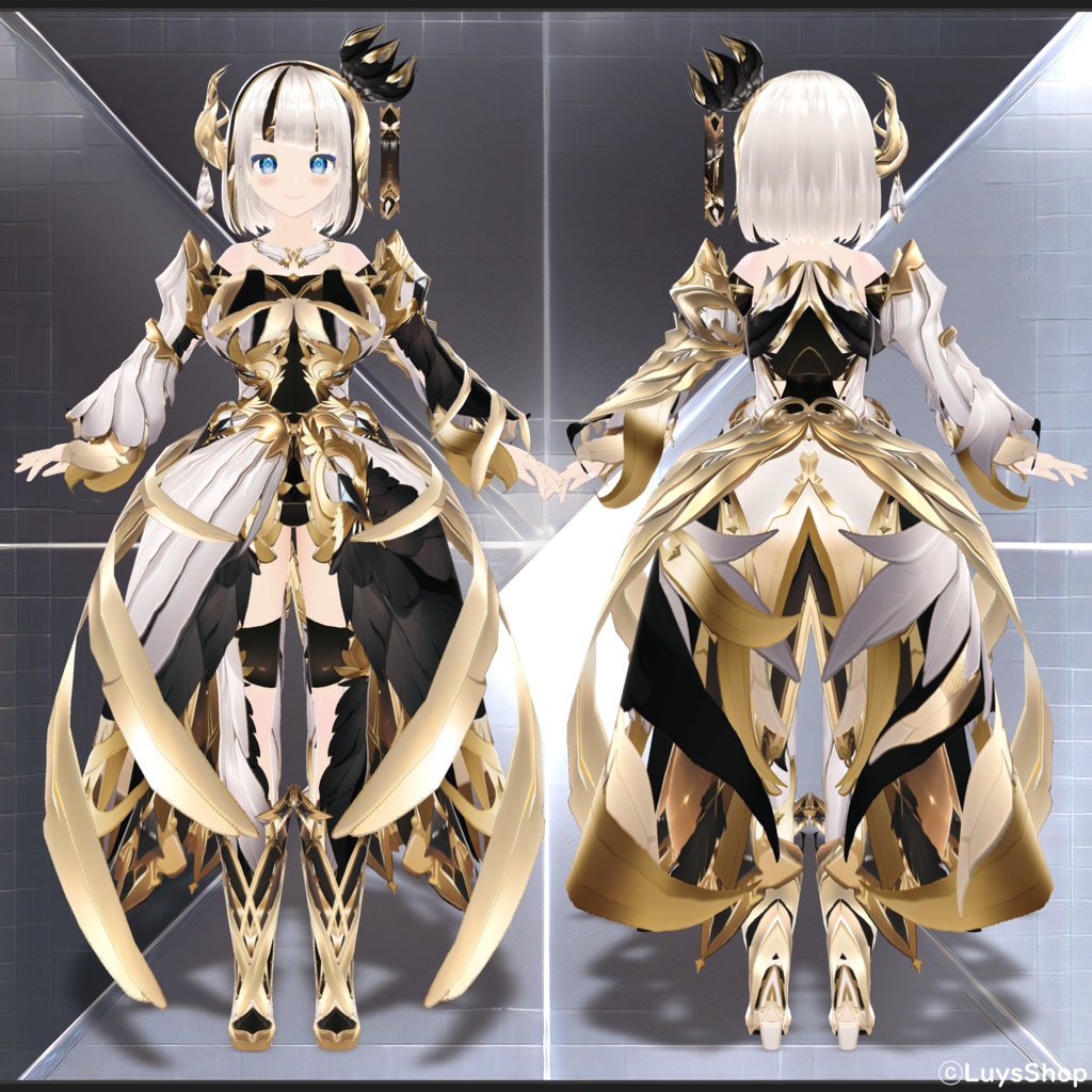 【VRoid 正式版】クロスフェザードレス【アビッスム・コンフラット】