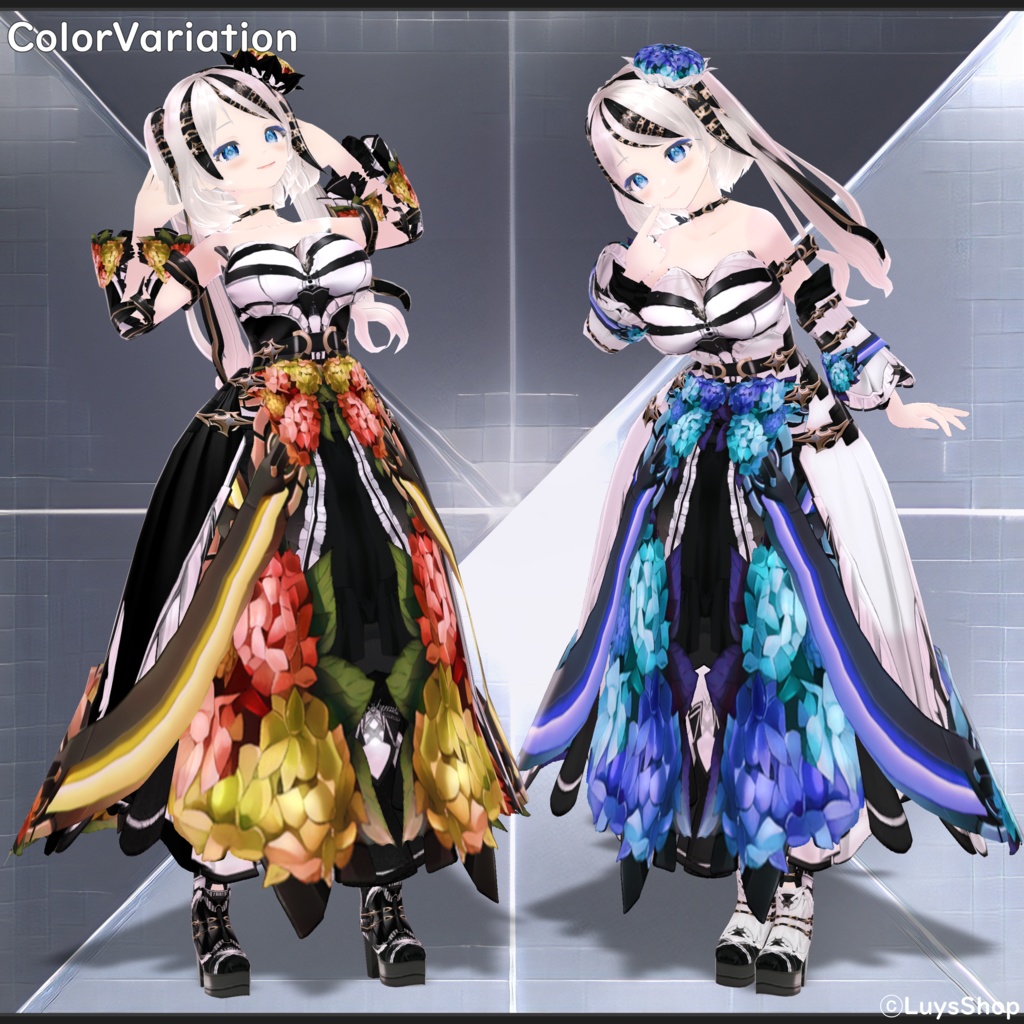 【VRoid 正式版】サイバーフラワードレス【イルムリア】