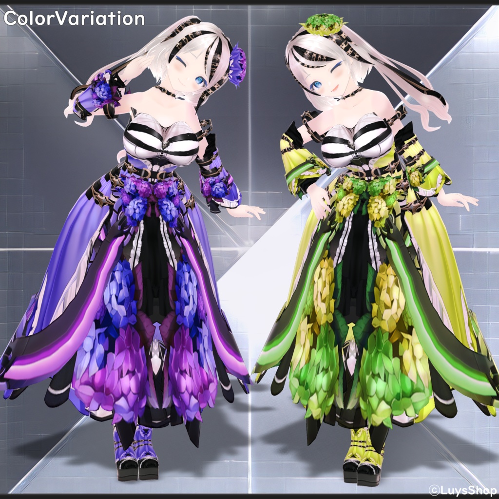 【VRoid 正式版】サイバーフラワードレス【イルムリア】