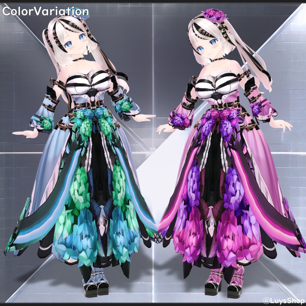 【VRoid 正式版】サイバーフラワードレス【イルムリア】