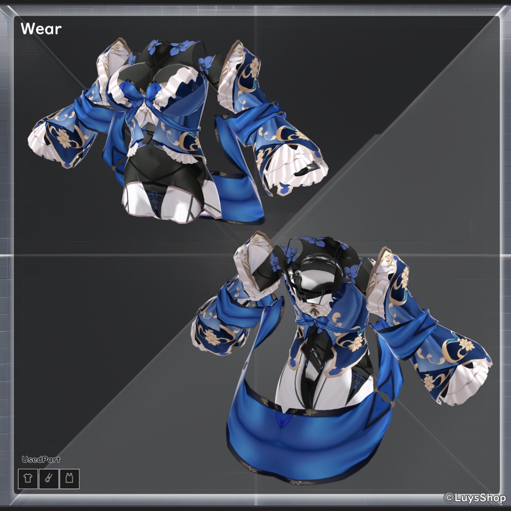 【VRoid 正式版】オリエンタルファンタジードレス【アナティキリア】