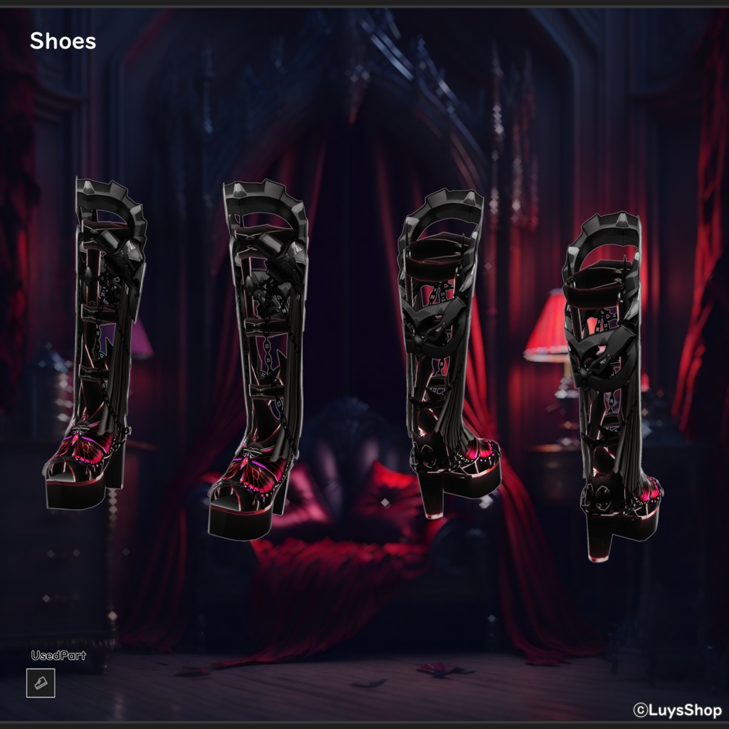 【VRoid 正式版】ゴシックファンタジードレス【ファントムバタフライ】