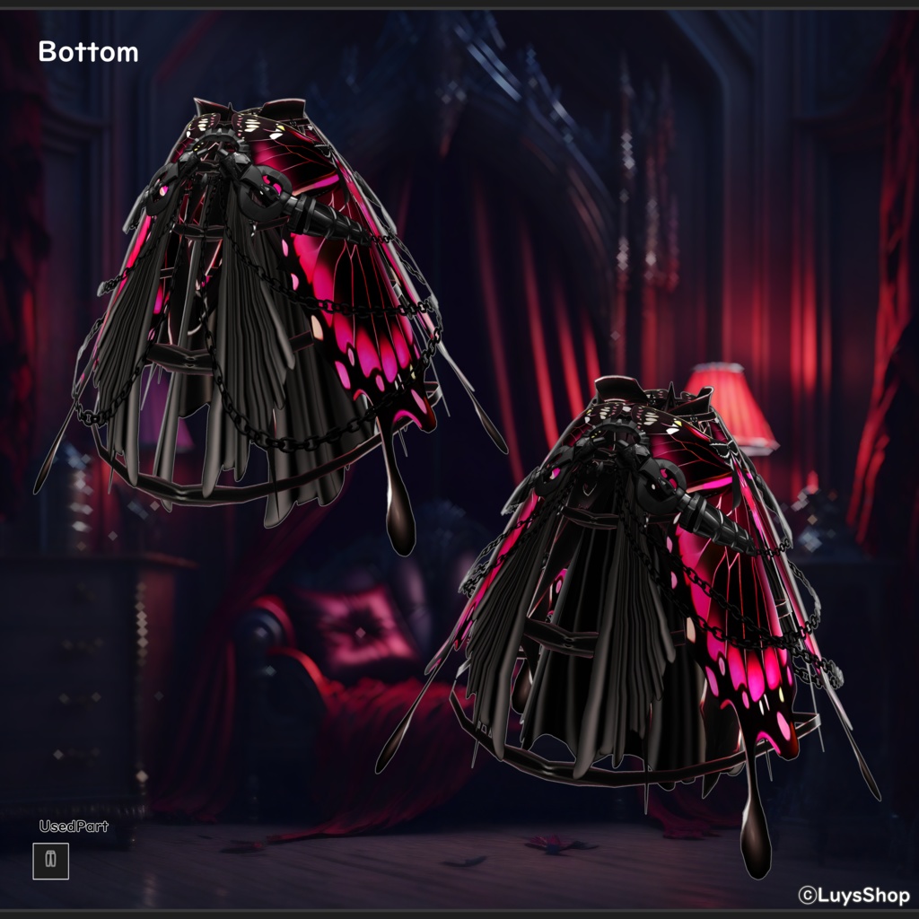 【VRoid 正式版】ゴシックファンタジードレス【ファントムバタフライ】