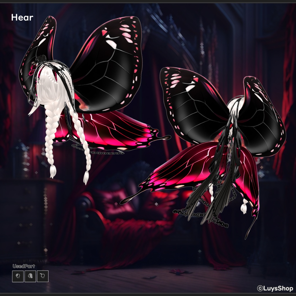 【VRoid 正式版】ゴシックファンタジードレス【ファントムバタフライ】